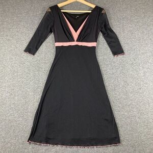 Vintage Y2K Zinc Babydoll Dress Womens‎ Small S black Mesh Lettuce Hem